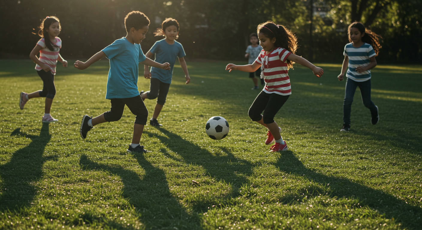Imagen 3 generated image of children playing football