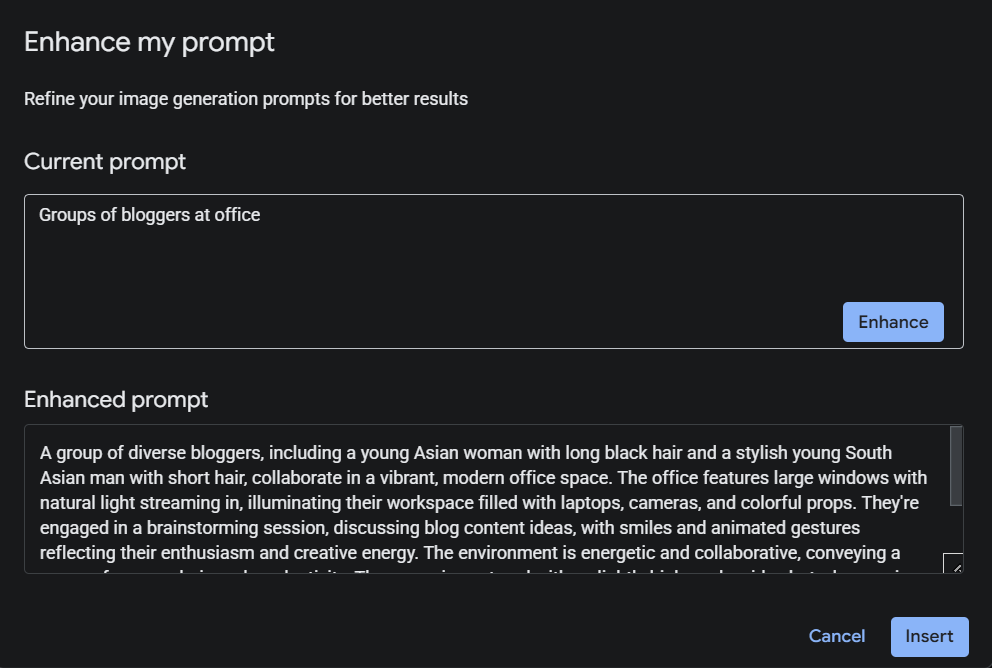 Vertex AI prompt refinement feature for Imagen 3